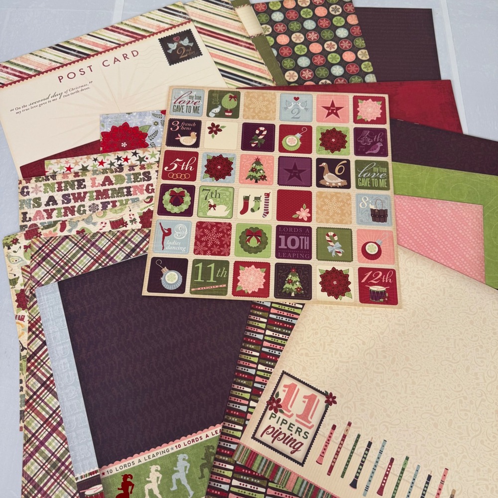Recollections Paper Pad 12x12 Christmas 12 Days Of Christmas 39 Sheets Missing